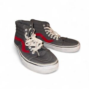 Vans Charcoal and Crimson High-Top Sneakers